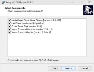 โกดักต่ำกว่า 8.1  ส่วนประกอบ K-Lite Codec Pack